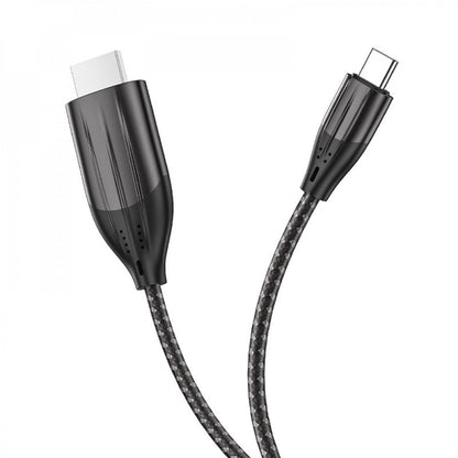 USB C to HDMI Cable (2m) — Hoco UA16 HD on screen — Metal gray