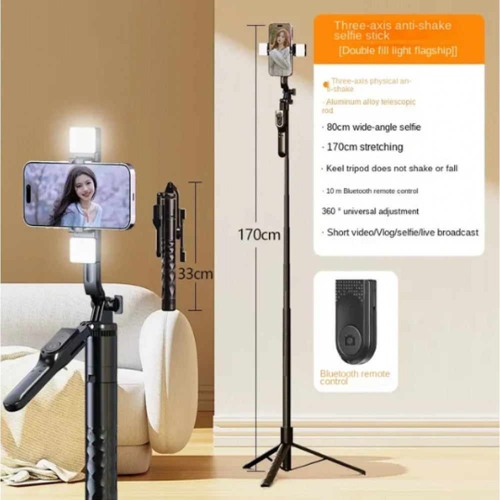 Monopod Tripod K28-2 | Button Bluetooth | Dual selfie light