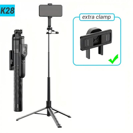 Monopod Tripod K28-3 Button Bluetooth Dual Clamps