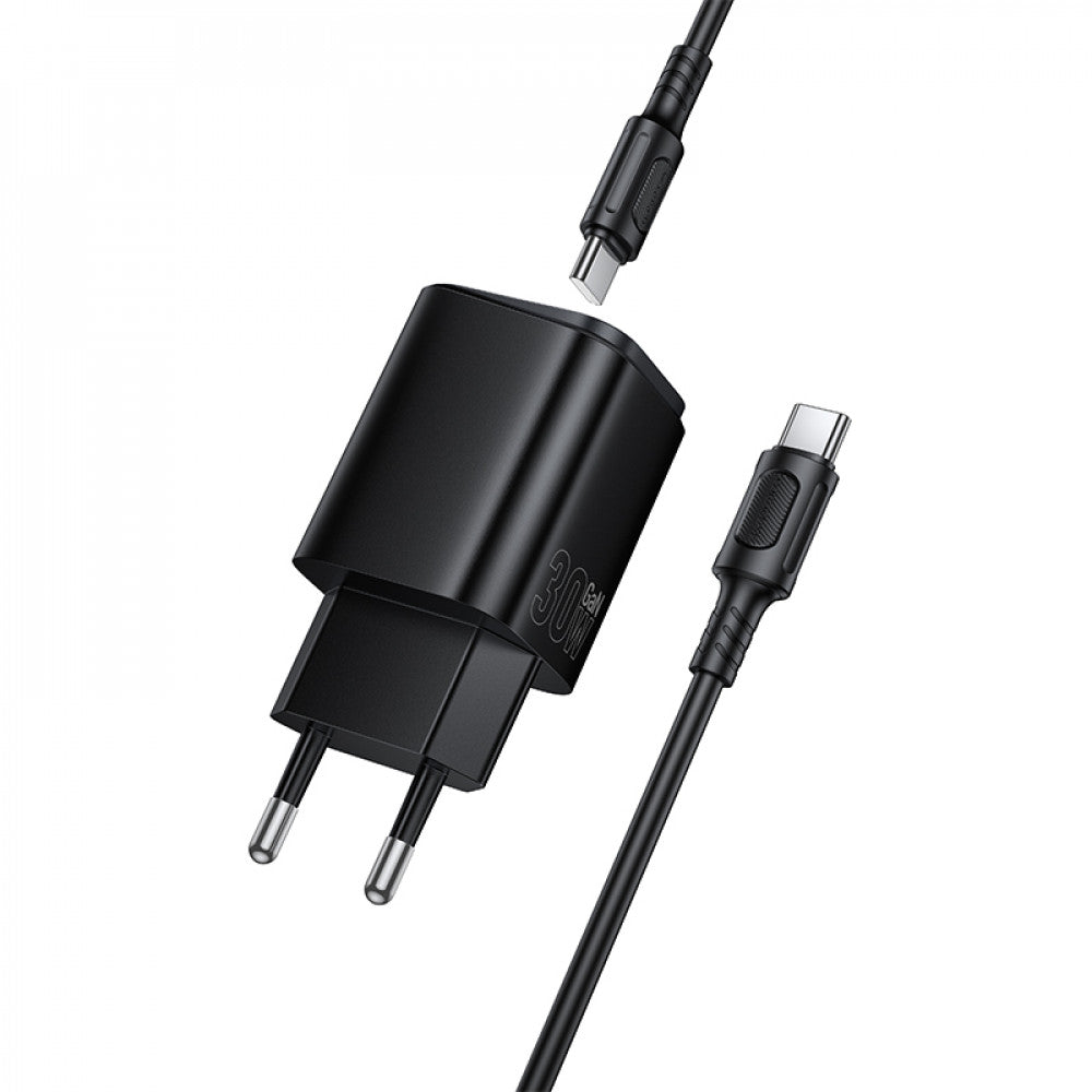 Home Charger | 30W | PD | QC3.0 | C to C Cable (1m) — Borofone BAS85A