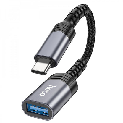 Adapter OTG USB C To USB Hoco UA24 — Metal Gray