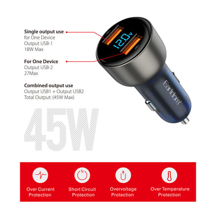 Car Charger 2.4A 2U Earldom ES-CC9