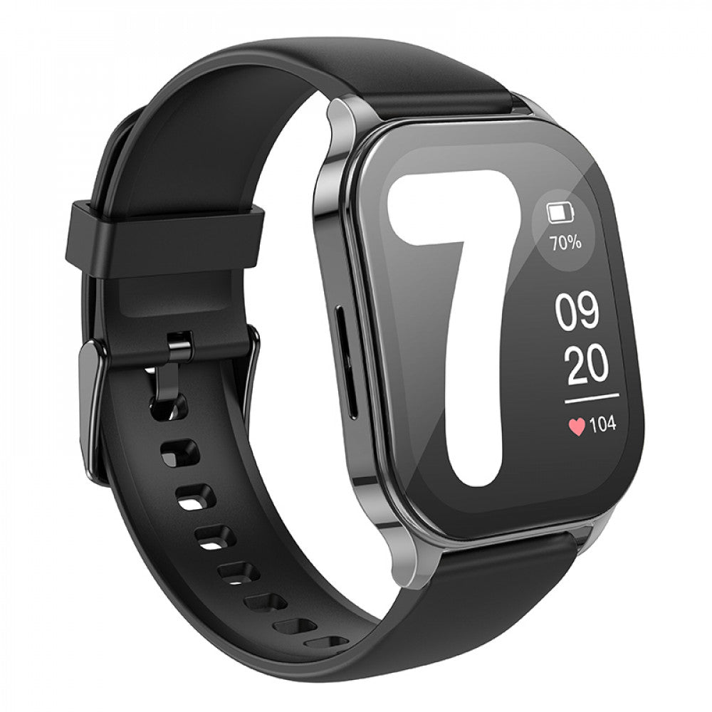 Smart Sports Watch (Call Version) — Hoco Y19 — Black