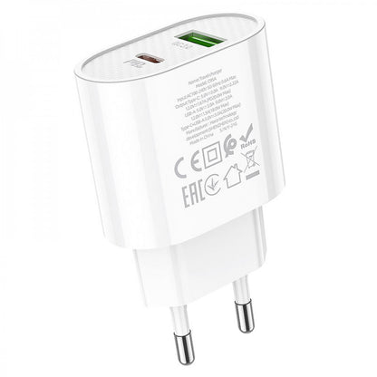 Home Charger | 20W | PD | QC3.0 | C to Lightning Cable (1m) — Hoco C95A — White