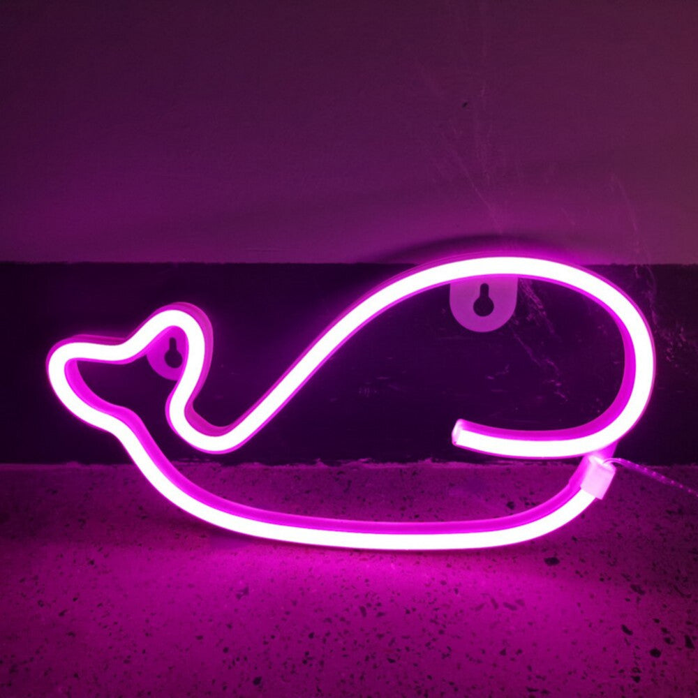 Ночной светильник — Neon Sign — Whale