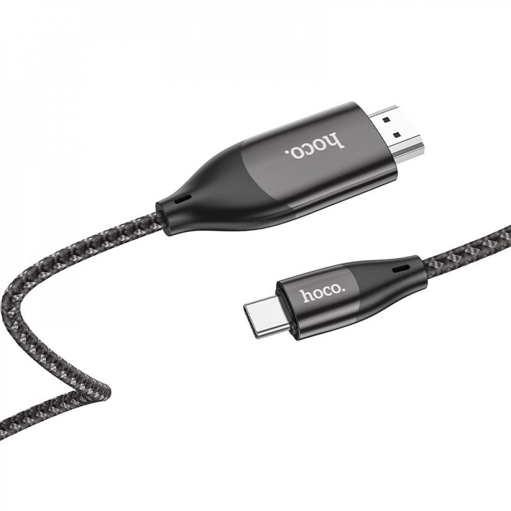 USB C to HDMI Cable (2m) — Hoco UA16 HD on screen — Metal gray