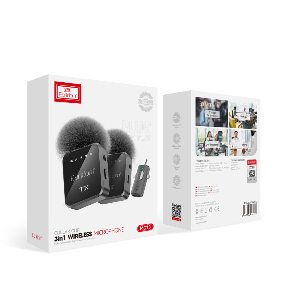 Беспроводной микрофон для телефона Earldom ET-MC13