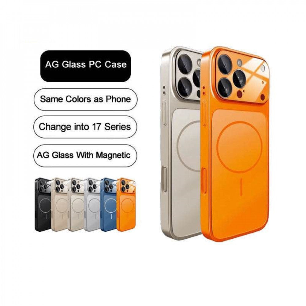 Накладка Чехлы AG Glass Case With MagSafe — iPhone 15 Pro Max — Black