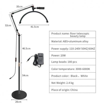 Лампа LED видео HD-M2X 20W White color 3200-5600K light:180pcs 40cm  87-132cm Alloy lamp head+metal support