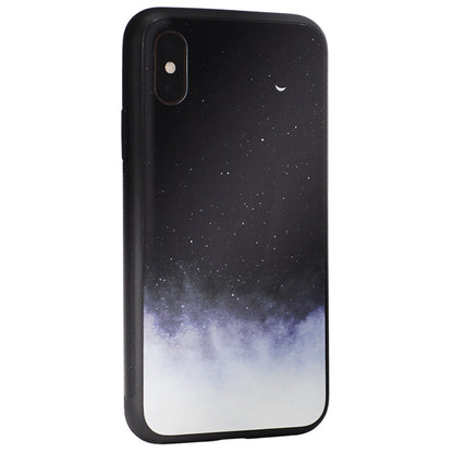 Glass with print TPU Case iPhone Xs 