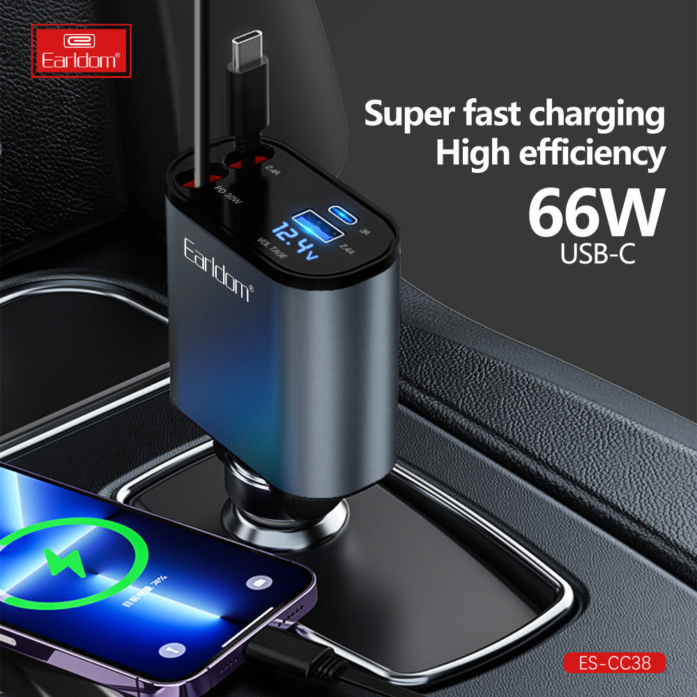 Car Charger 66W 1U 1C Earldom ES-CC38