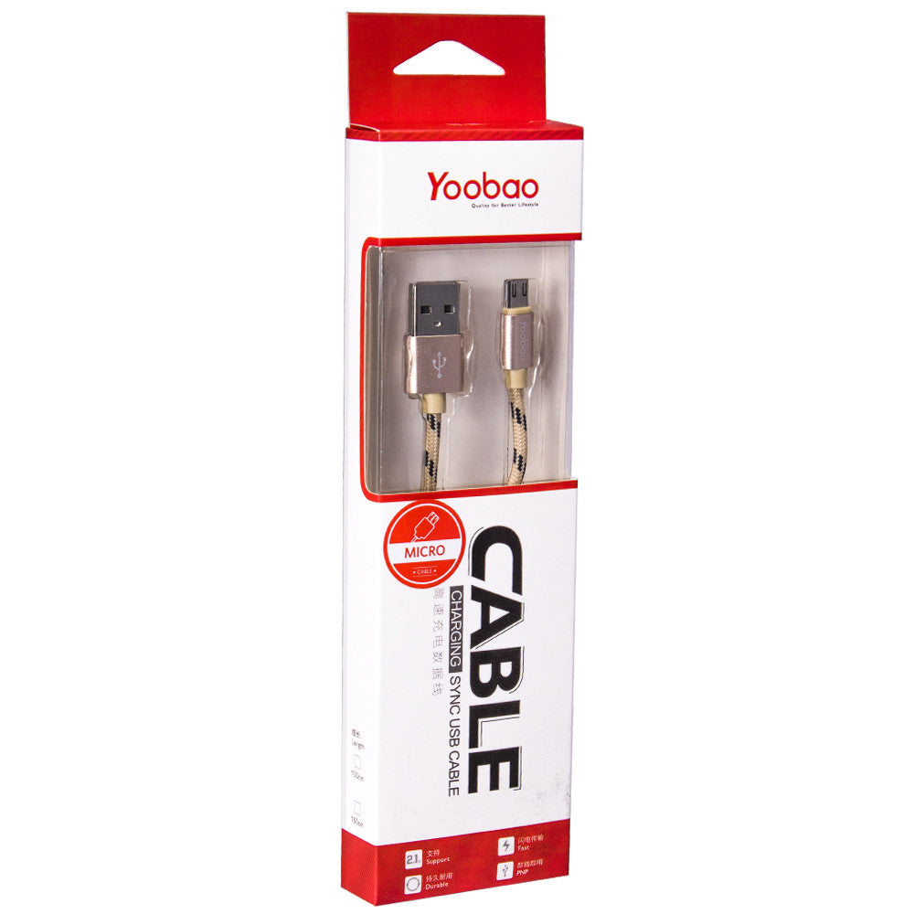 Кабель Micro 2.1A (1.5m) Yoobao YB423 — Pink