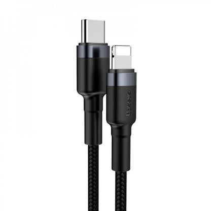 Кабель USB C to Lightning 20W PD (1m) Baseus (CATLKLF) Cafule Series — CATLKLF-G1 Gray & Black