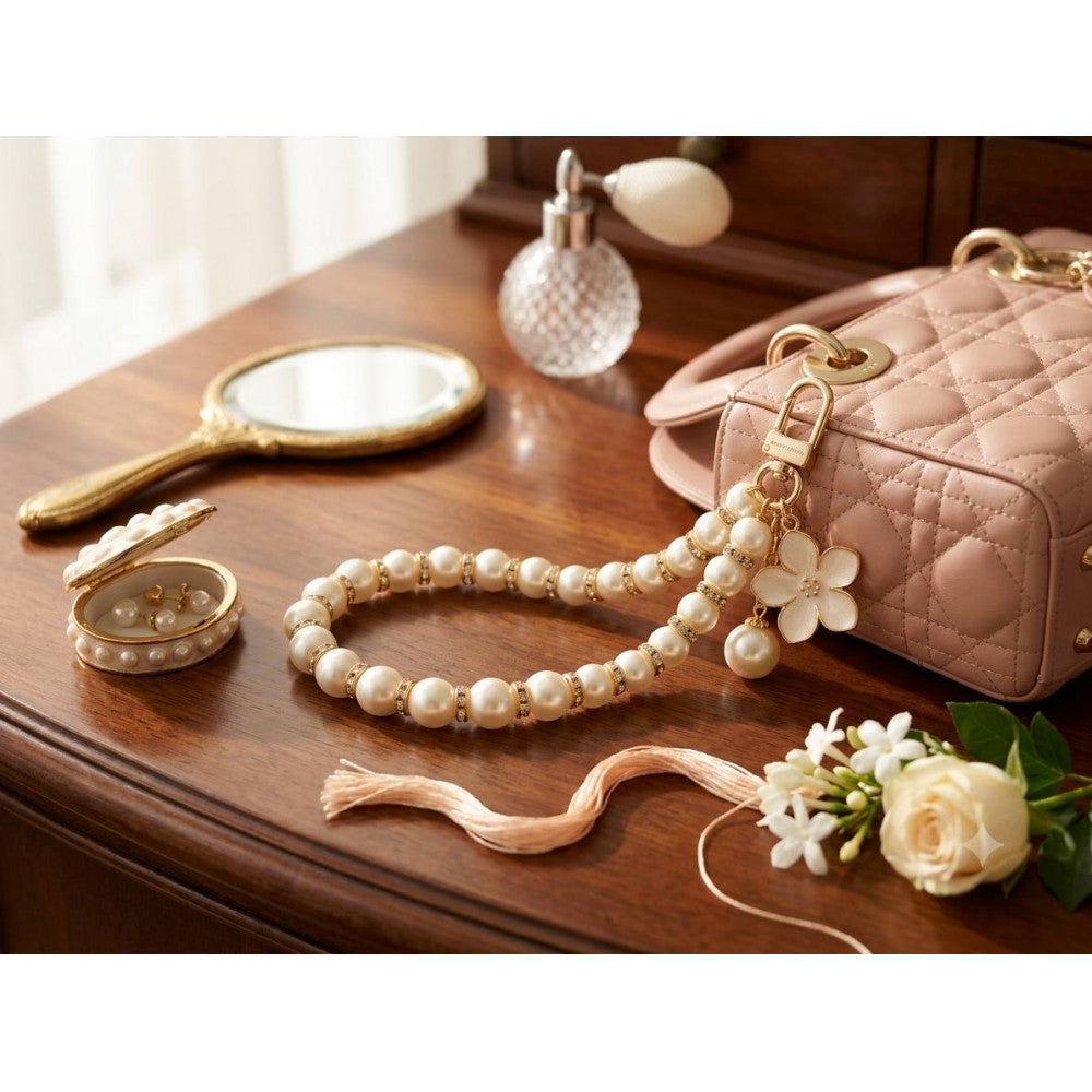 Брелок Pearl Necklace  — White Flower