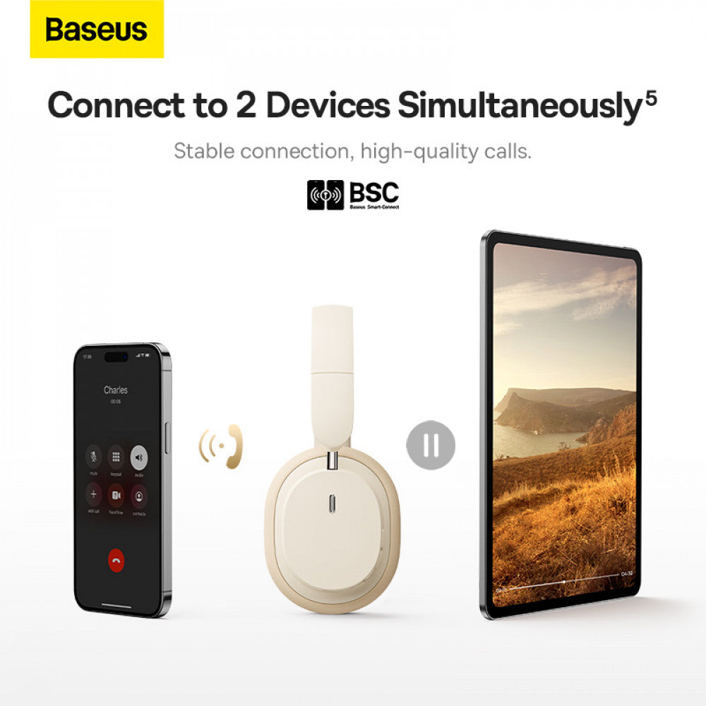 Навушники Bluetooth — Baseus (NGTD020202) Creamy