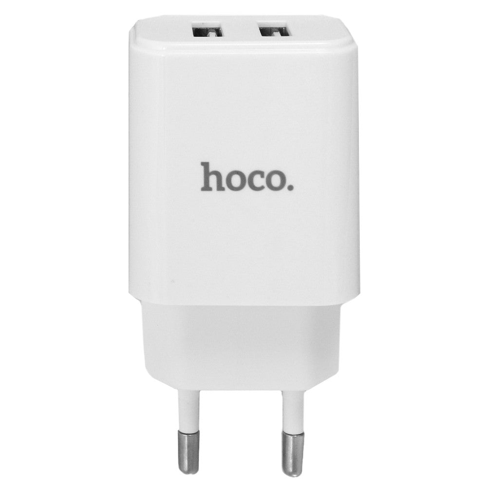 Home Charger 2.1A 2U Micro Cable (1m) Hoco C62A White