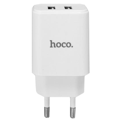 Home Charger 2.1A 2U Micro Cable (1m) Hoco C62A White