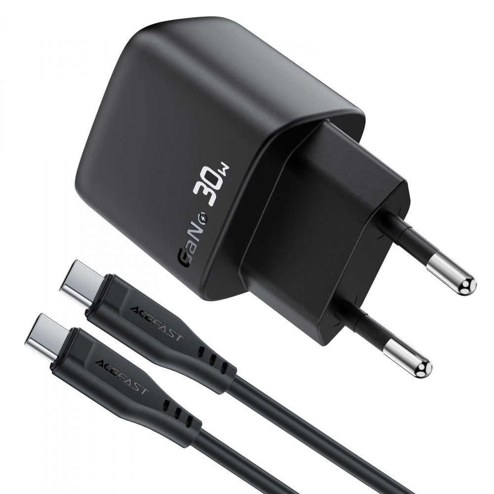 Зарядное устройство для Acefast A115, 30 Вт, PD, кабель USB-C – USB-C (1.2 м)