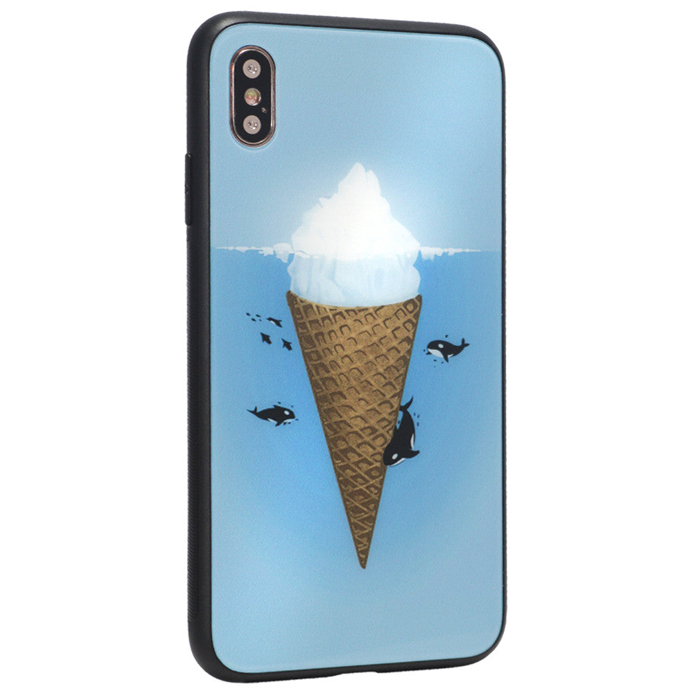 Glass with print TPU Case iPhone Xs MAX — Ice Cream