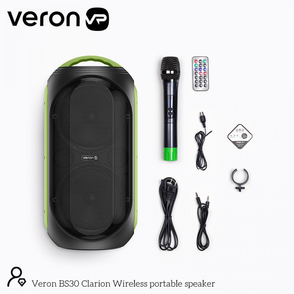 Портативна колонка — Veron BS30 Clarion 30 Watt karaoke+wireless microphone+remote