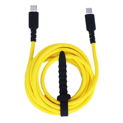 Silicone Cable USB C to C 100W (2m) — Veron CC072 Yellow