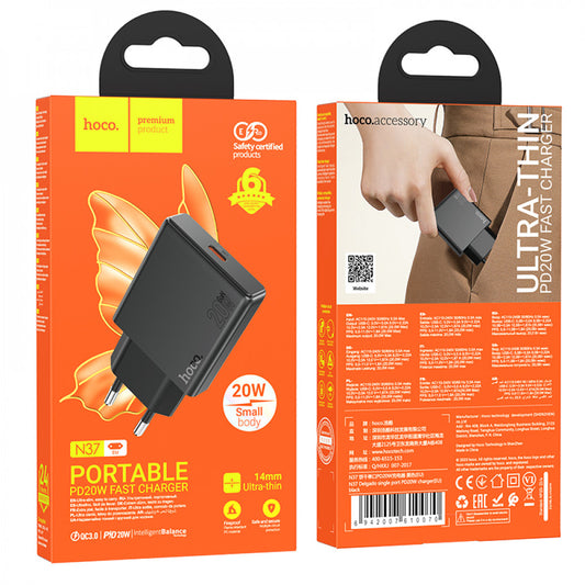 Home Charger 20W PD3.0 Hoco N37 - Black