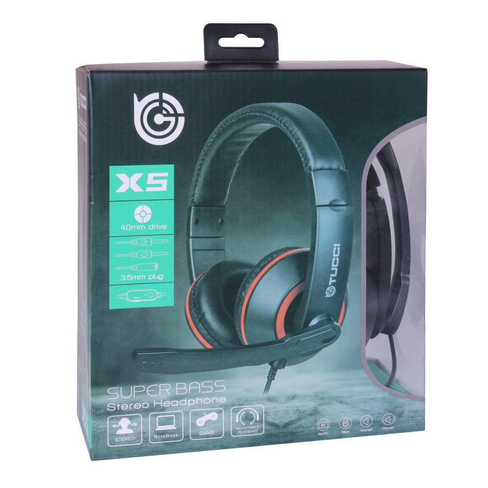 Gaming Headset 3.5mm (Adapter 2x3.5mm) TUCCI TC-X5