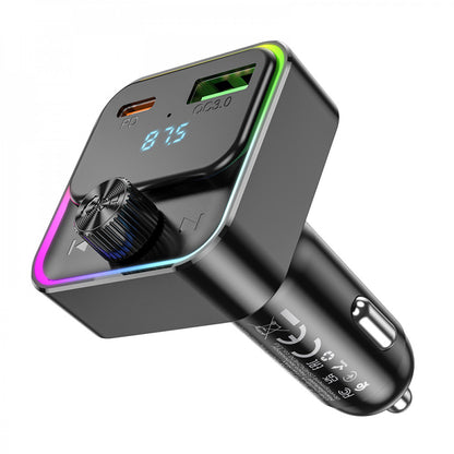 Fm Transmitter MP3 | Car Charger | 3.1A | PD | QC3.0 | 1U — Hoco E81 — Black