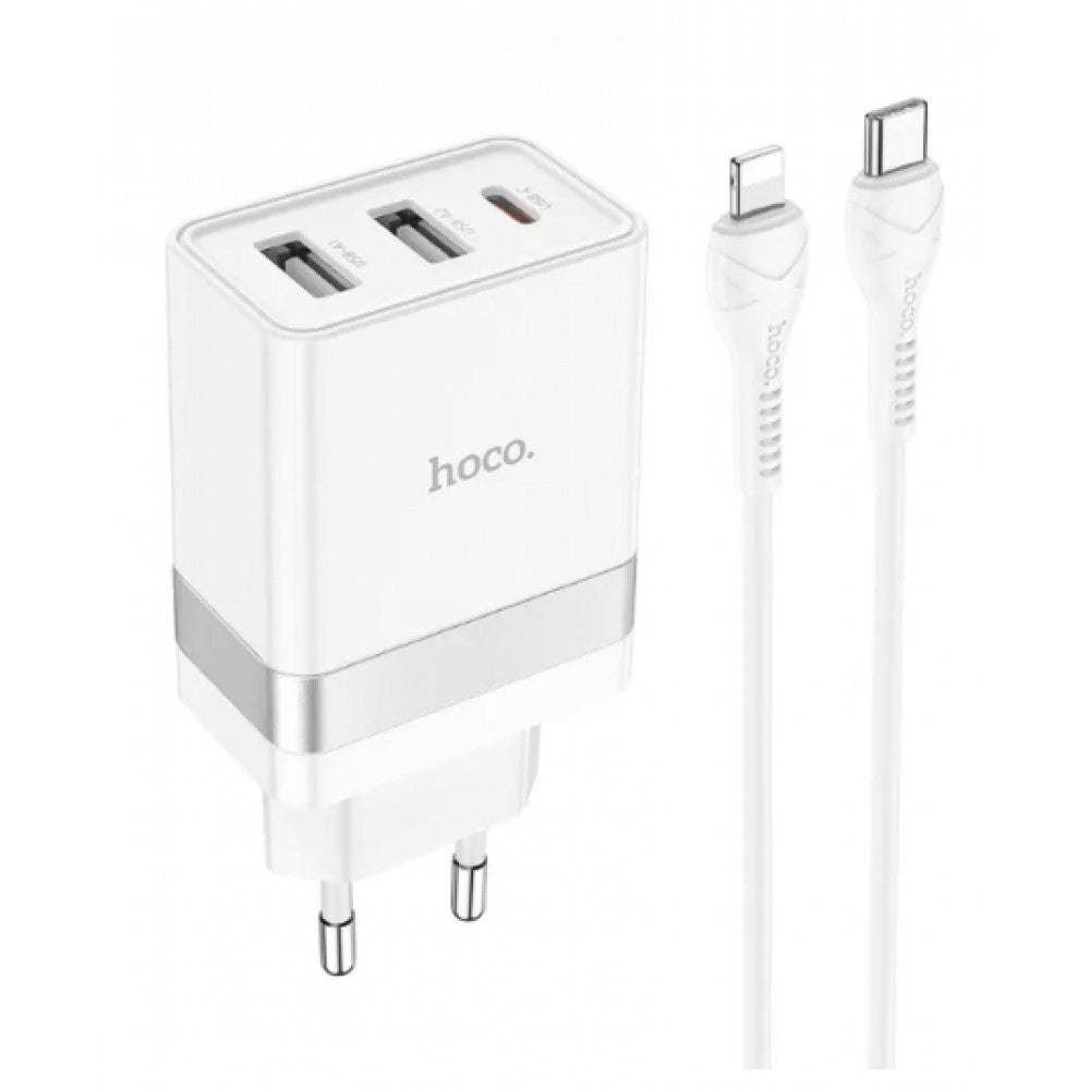 Home Charger 30W PD QC3.0 C to Lightning Cable (1m) Hoco N21Pro — White