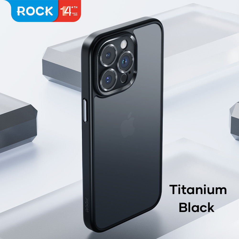 Rock Guard Touch Protection Case Anti-drop Lens Protection iPhone 15 Pro — Titanium Black