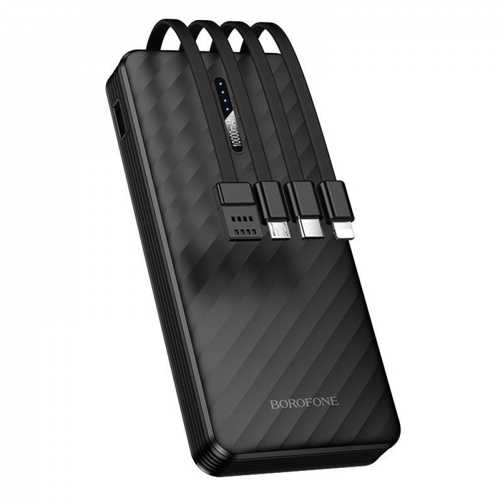 Power Bank 10000 mAh  — Borofone BJ84 built-in 4 cables