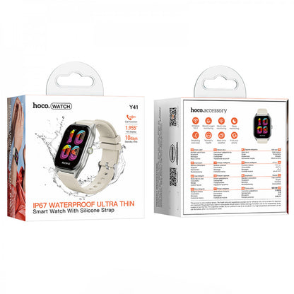 Smart Sports Watch (Call Version) Hoco Y41 — Silver