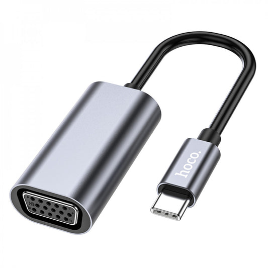 Adapter USB C To VGA Hoco UA21 — Metal Gray