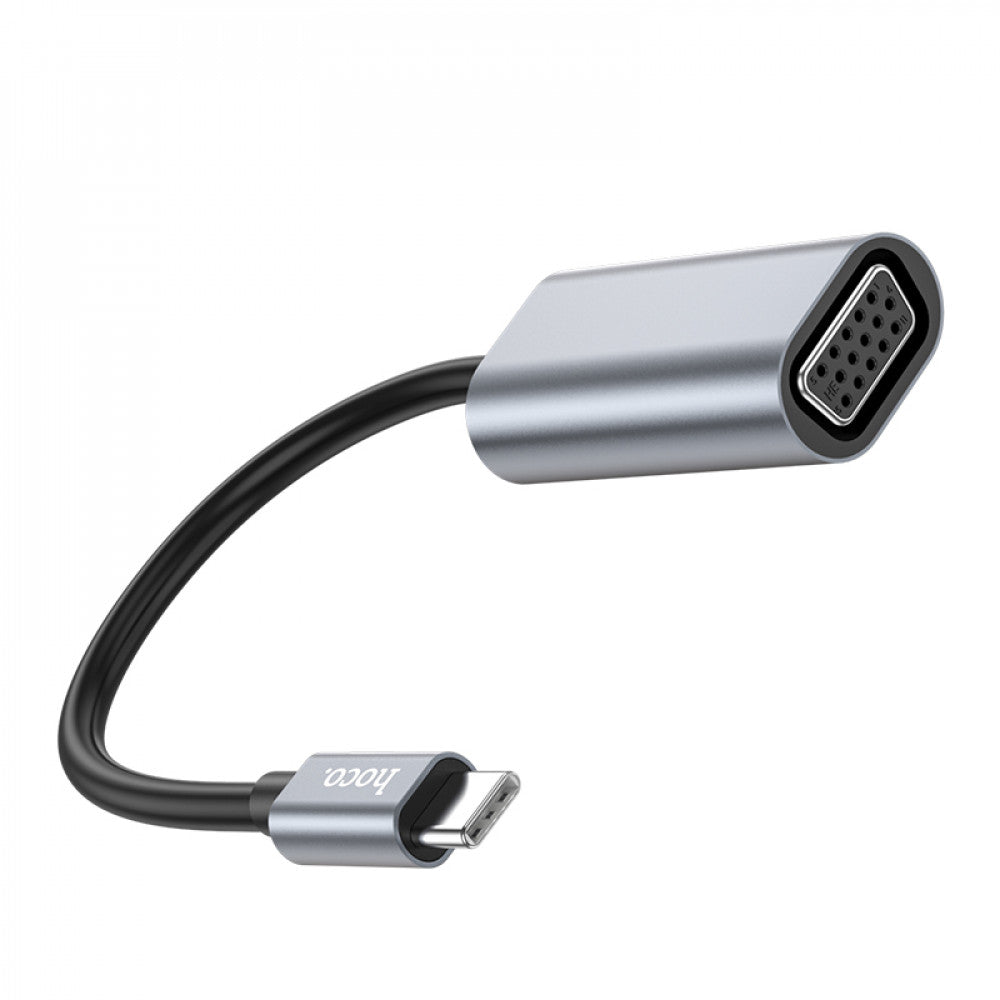 Adapter USB C To VGA Hoco UA21 — Metal Gray