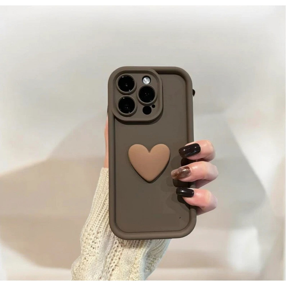 Накладка Чехлы Beige heart silicon Case — iPhone 16