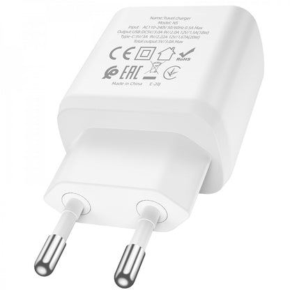 Home Charger | 20W | PD | QC3.0 — Hoco N5 — Black