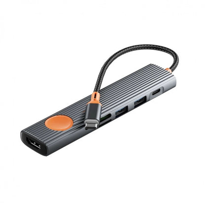 USB-концентратор WiWU Travelling Wi-HB007, USB-C, 7 портов USB.