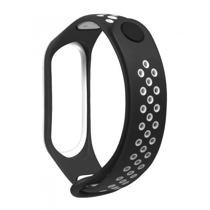 Ремінець Sport Nike Xiaomi Mi Band 3 ; 4 — Black & White