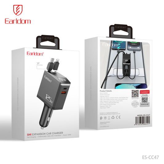 Car Charger 2.4A 1U 1C Earldom ES-CC47