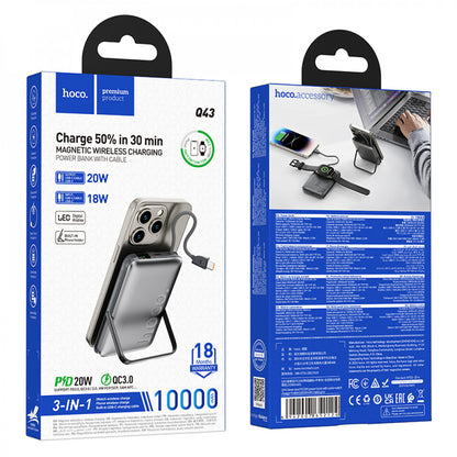 Power Bank 10000 mAh Magsafe — Hoco Q43 — Metal Gray