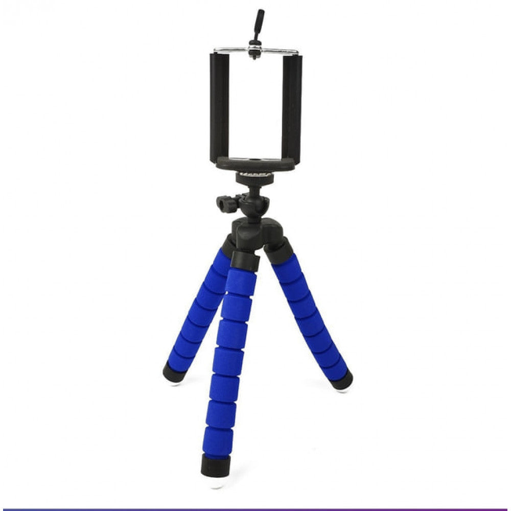 Гибкий мини-штатив тринога трипод для телефона и камеры (осьминог, паук) GoPro экшн камеры 25 см — Blue