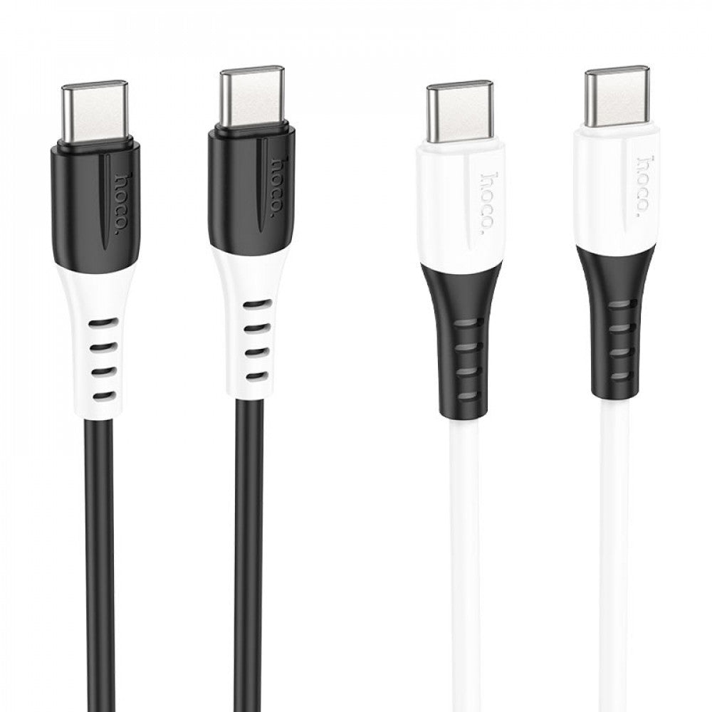 Кабель USB C to C 60W (1m) Hoco X82 Silicone — Black