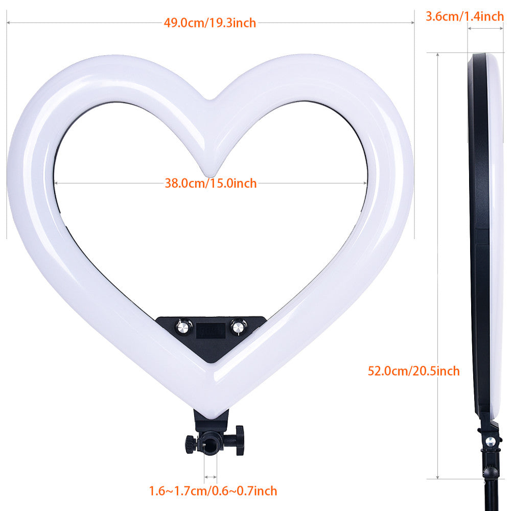 Heart Shaped Light RGB LED 48 cm 19" 268 Lights 68 RGB ZB-48