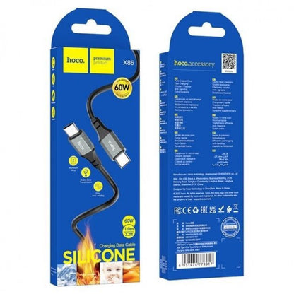 Кабель USB C to C 60W (1m) — Hoco X86 — Black