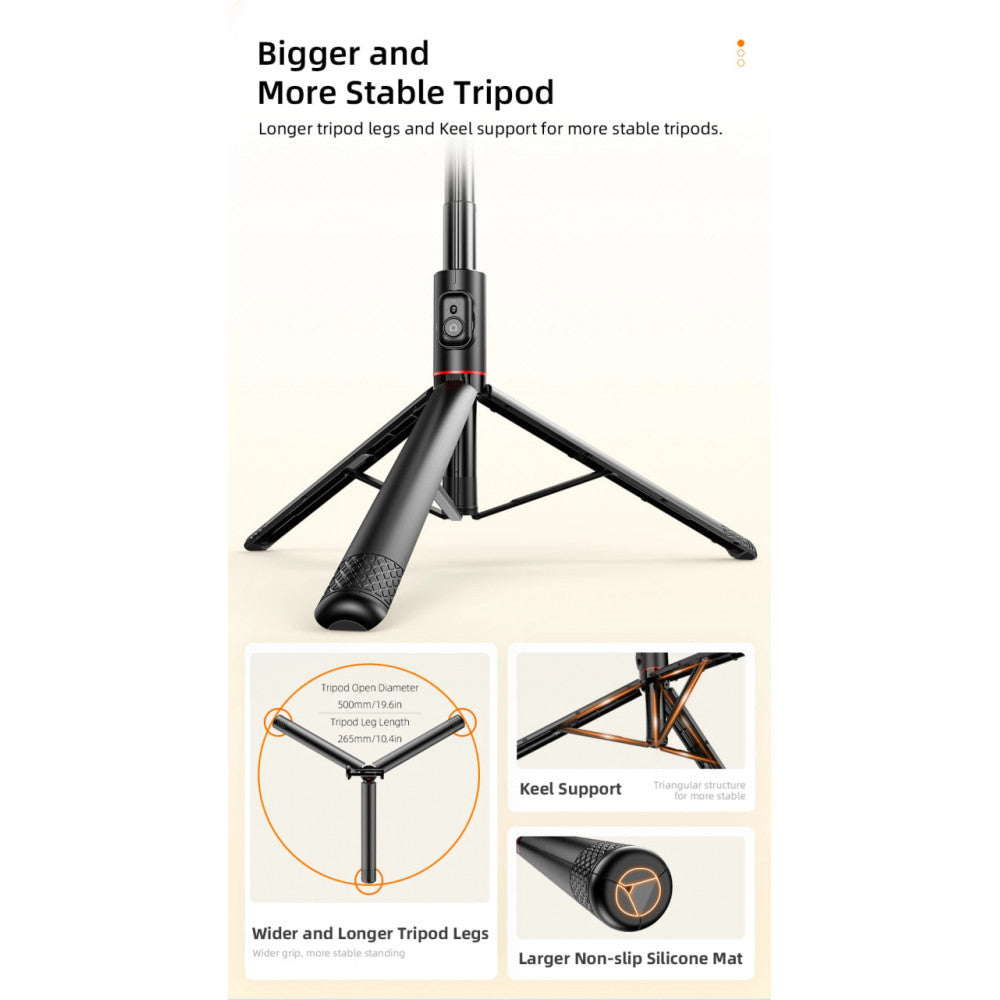 Monopod Tripod C10 | 1.83m | Button Bluetooth  aluminium alloy rod