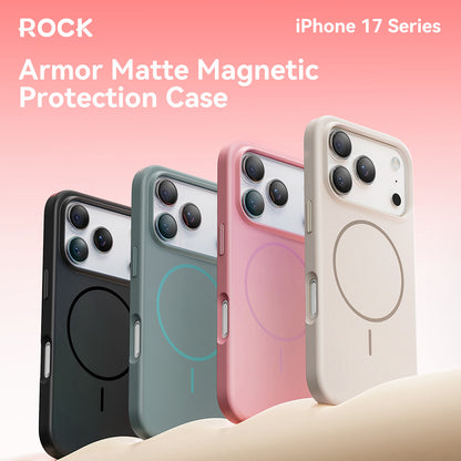 Rock Armor Matte Series TPU Case with Magsafe — iPhone 17 Pro — Pink