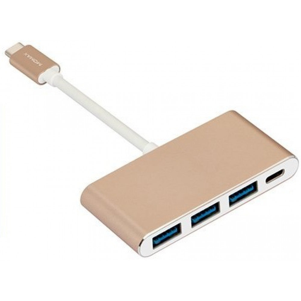 HUB USB C To 4 USB ( 0.1m)  Momax (DHC1L) Gold