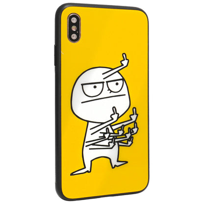 Glass with print TPU Case iPhone Xs MAX — *uck You