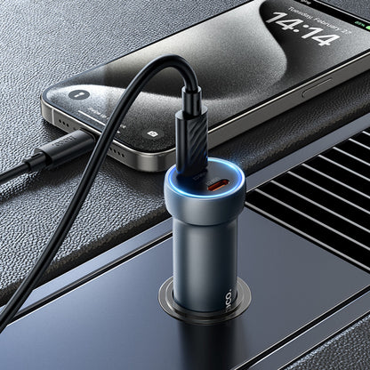 Car Charger 60W 2 PD Hoco Z54B — Metal Grey