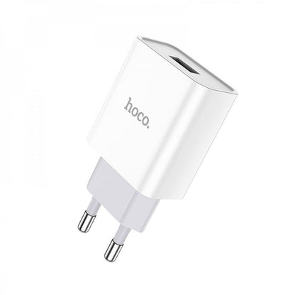 Home Charger 2.1A 1U Micro Cable (1m) Hoco C81A — White